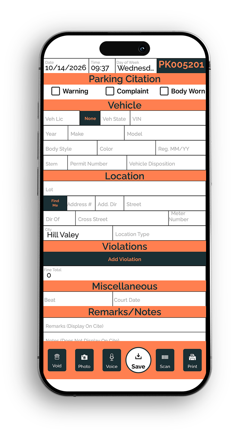 Parking Citation Phone Mockup